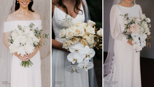 3 white bridal bouquet ideas